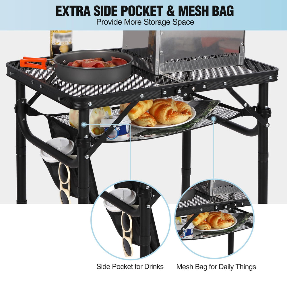 RedSwing folded table compact for storage and travel convenience