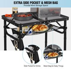 RedSwing folded table compact for storage and travel convenience