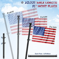REERON full-length flag pole mounted on porch showing stable outdoor display benefit