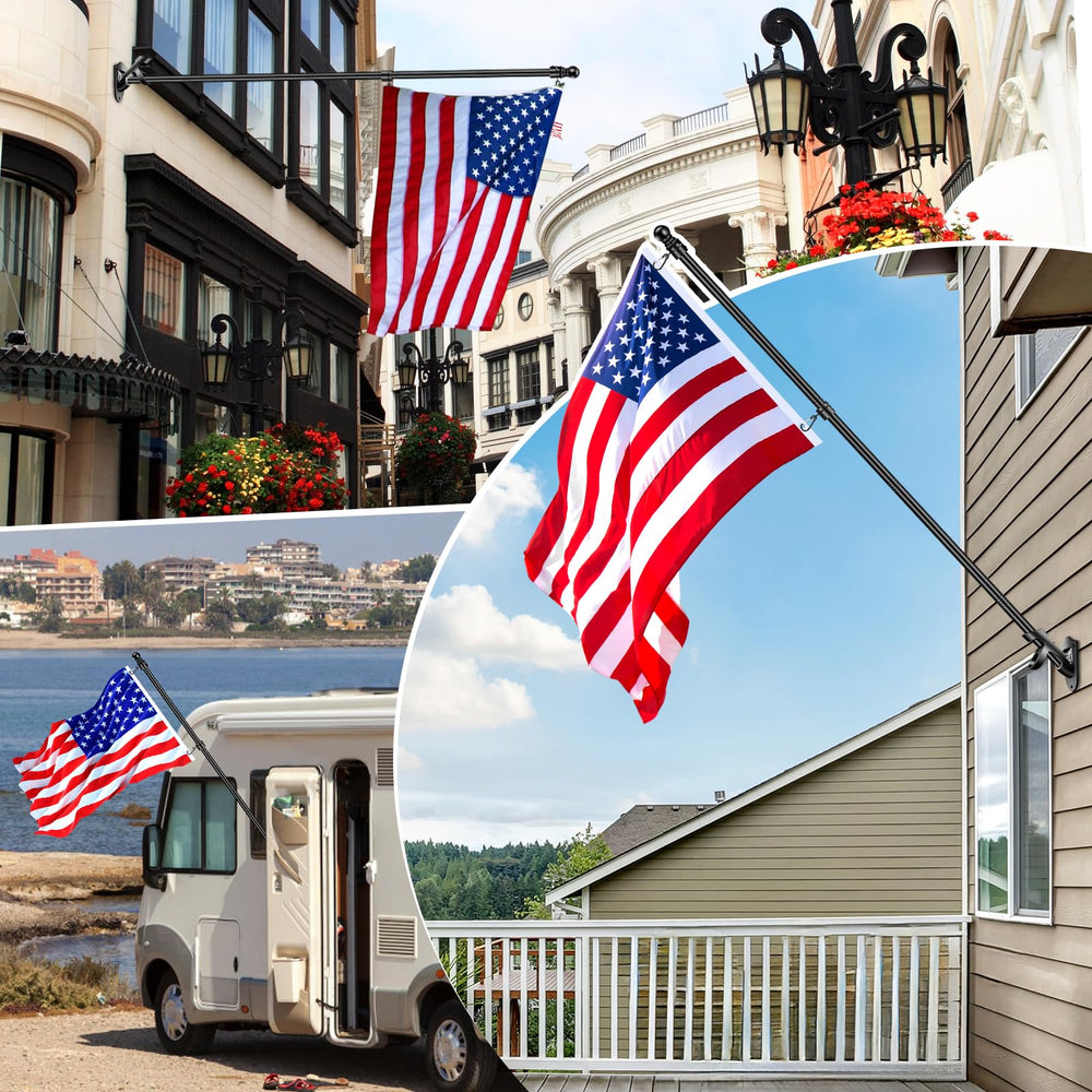 REERON lifestyle image with pole flying flag on porch demonstrating visibility