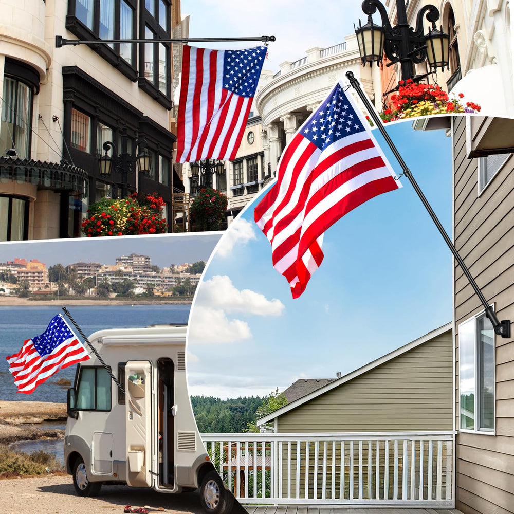 REERON pole beside 3x5 flag showing size fit and proportion benefit