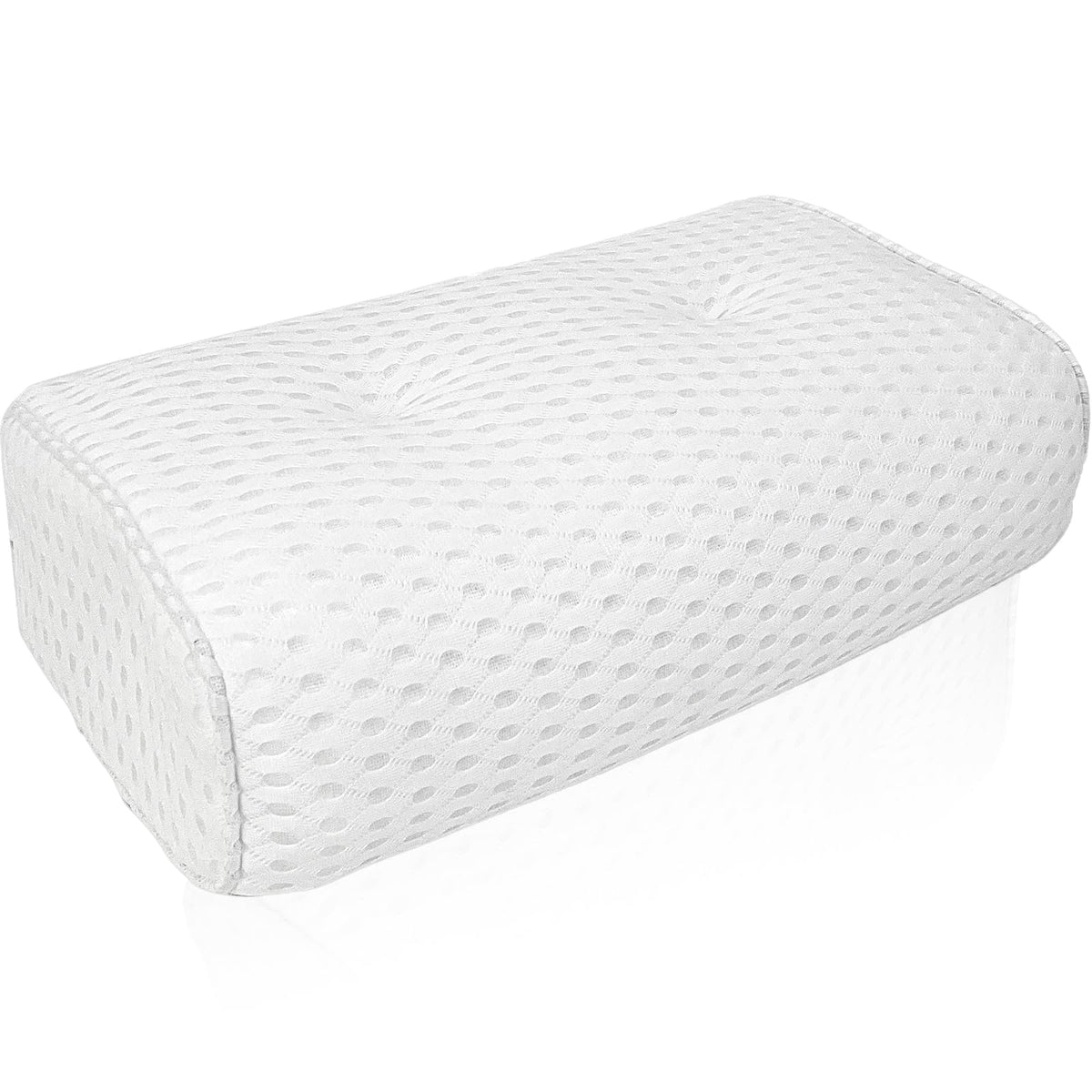 REEZEIVI front view of white sauna headrest pillow showing shape and contour support