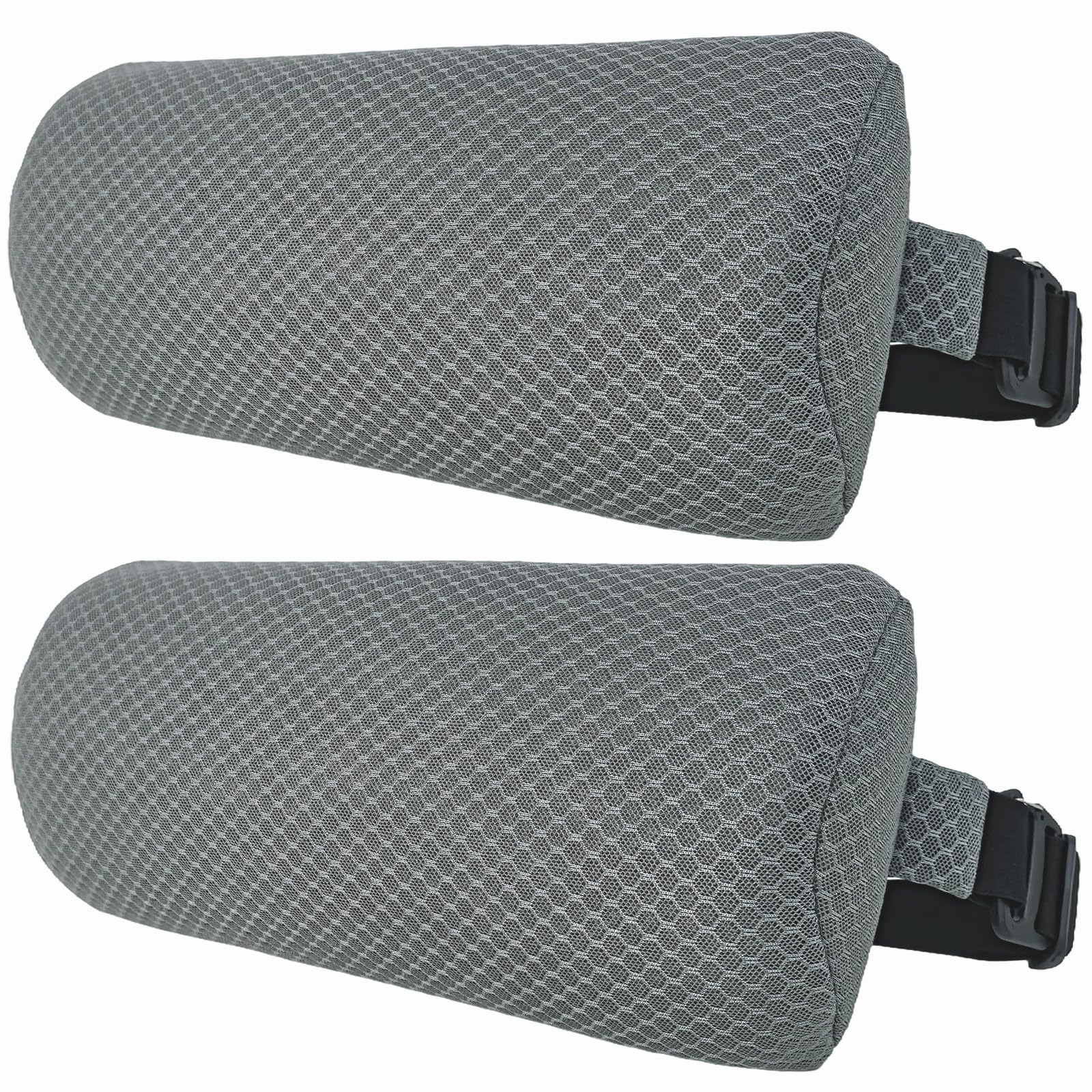REEZEIVI gray headrest pillow front view showing neat finish and comfort