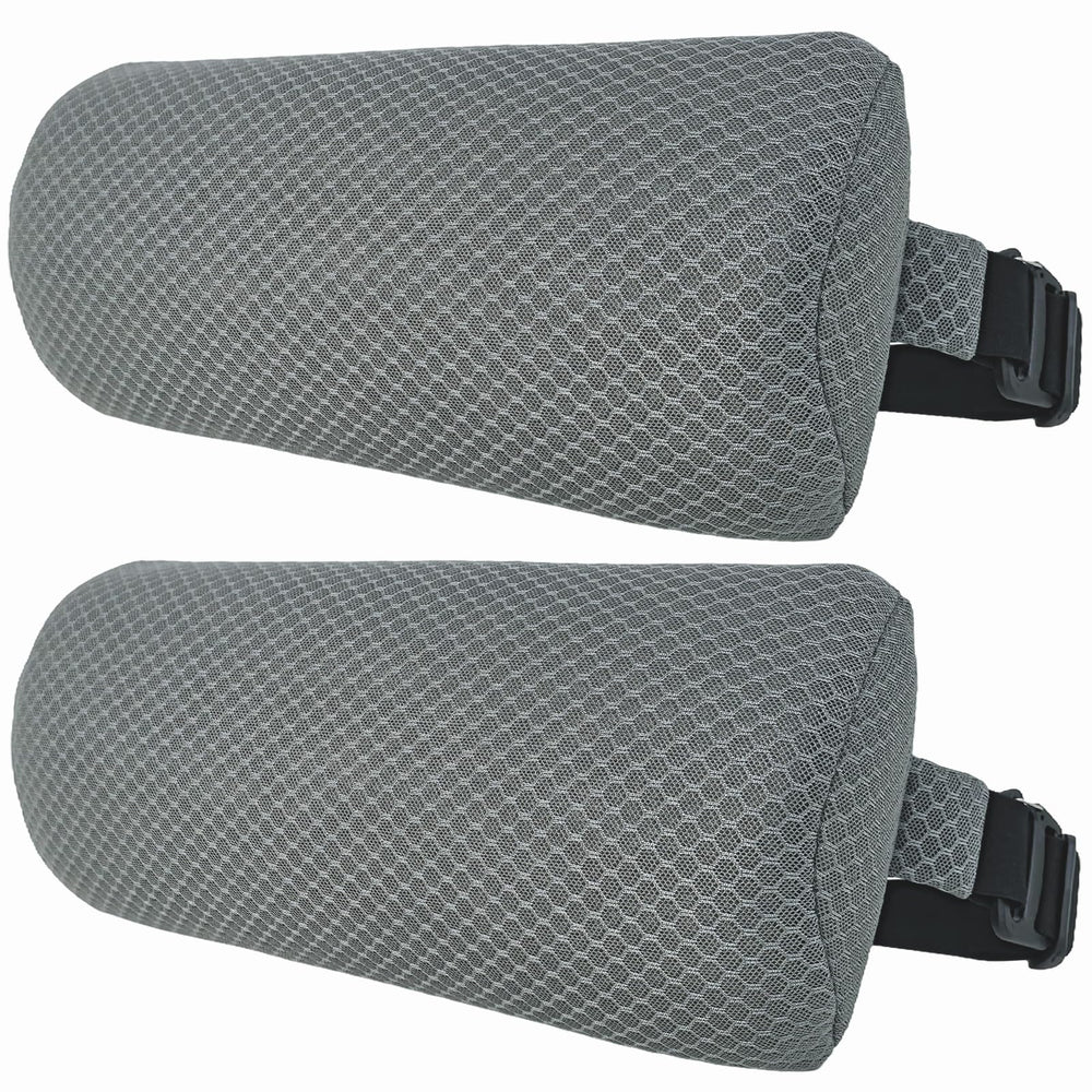 REEZEIVI gray headrest pillow front view showing neat finish and comfort