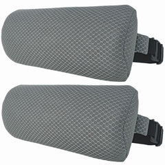REEZEIVI gray headrest pillow front view showing neat finish and comfort