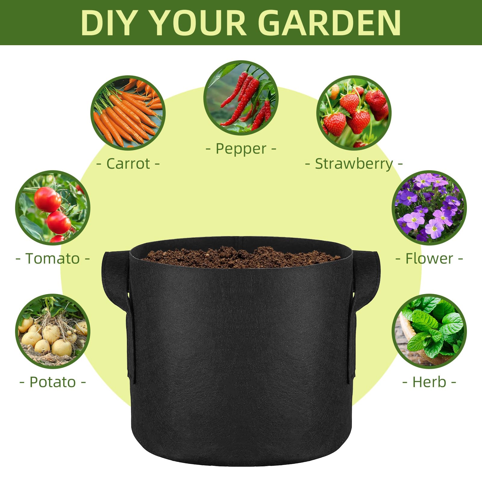 ReFeltidolom planted bags with vegetables demonstrating productive use