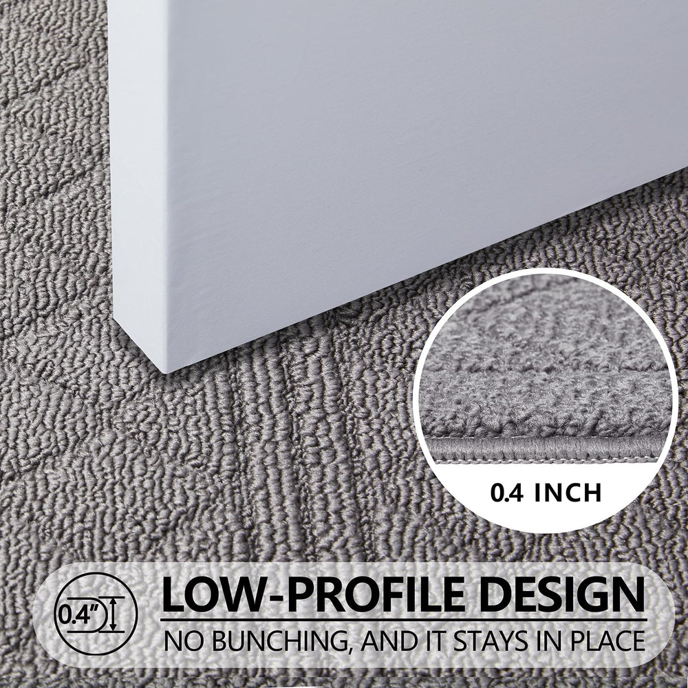 REFETONE low-profile mat under a door demonstrating smooth clearance