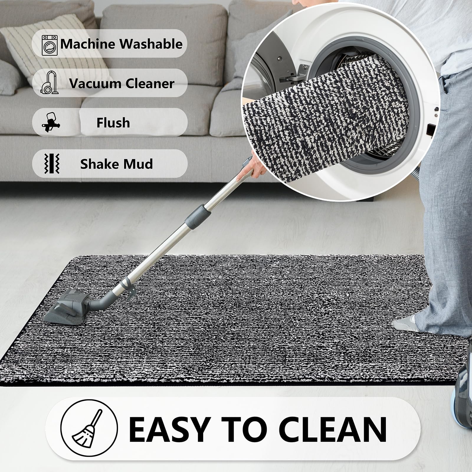 REFETONE mat shown after rinse or machine wash for easy cleaning