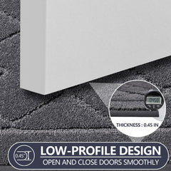 REFETONE low-profile mat under door demonstrating clearance and smooth operation