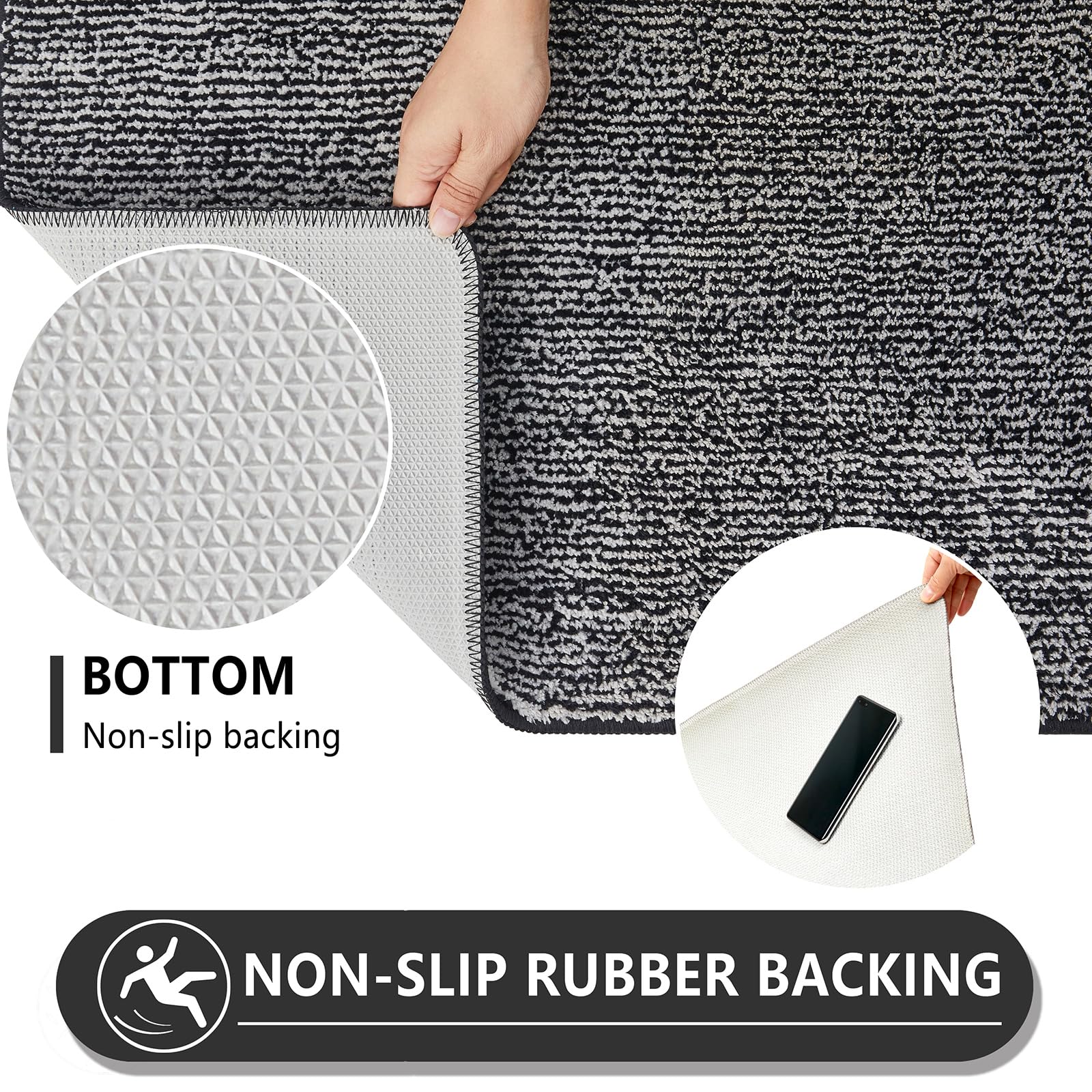 REFETONE low-profile mat sliding under door for smooth clearance