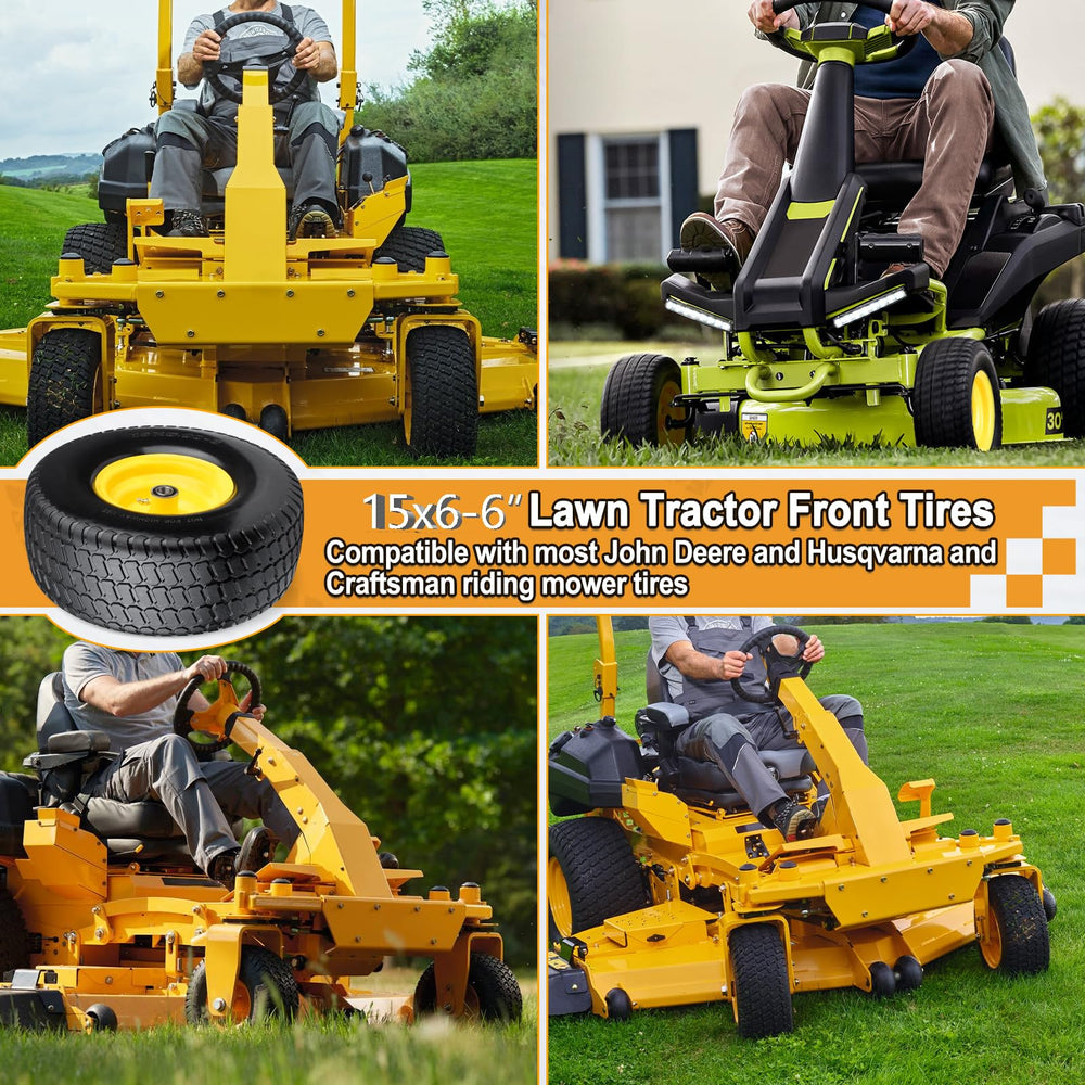 Refitial wheel in a lawn setting demonstrating puncture-free reliability benefit
