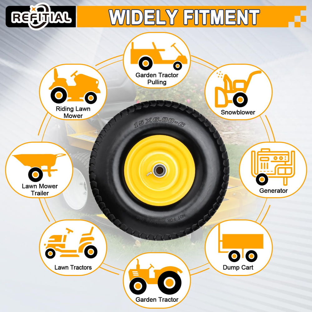 Refitial wheel beside ruler showing 15" diameter for accurate size confirmation benefit