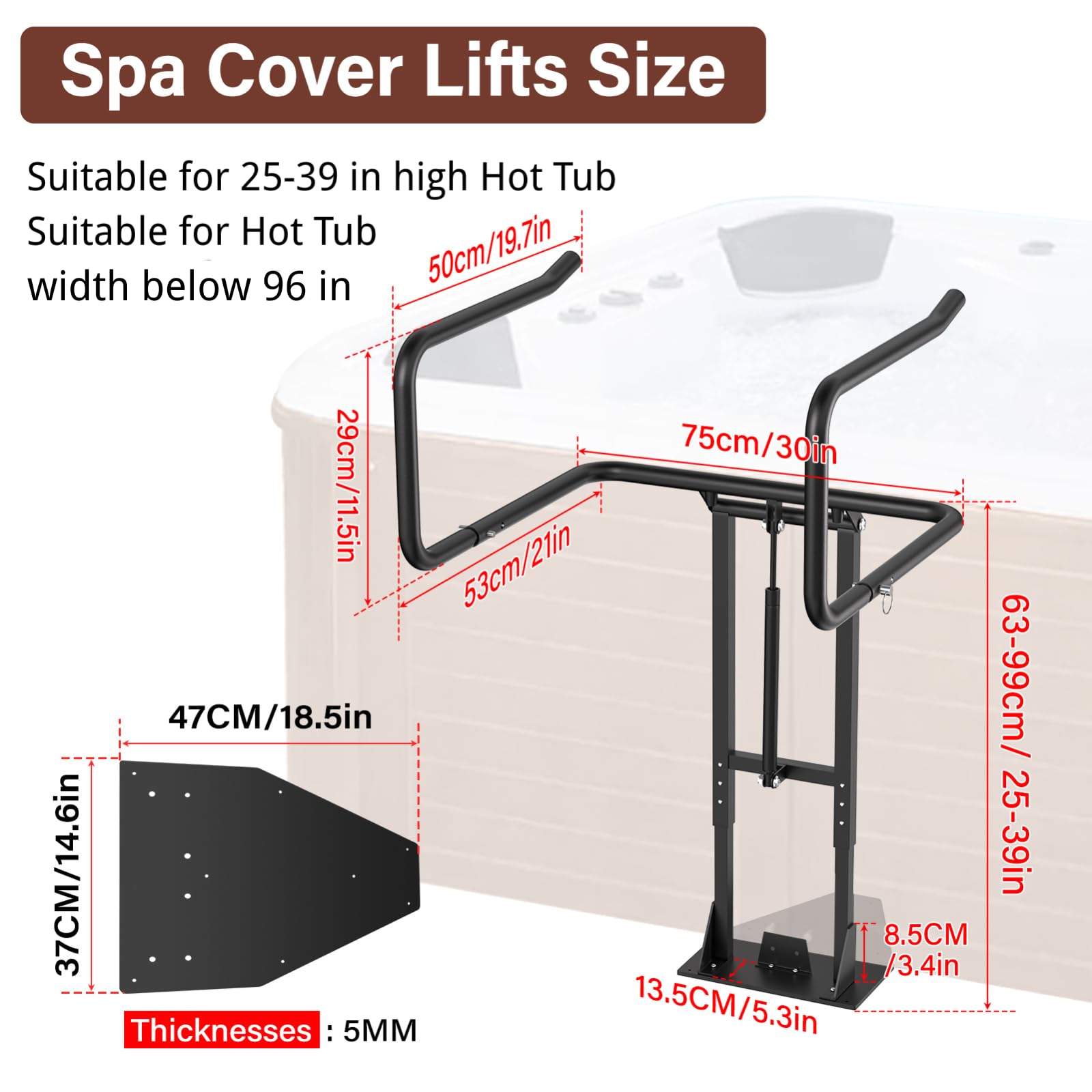 REGMICS hydraulic arm and piston detail providing smooth assisted lifting