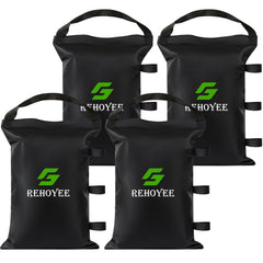 REHOYEE front view of four black sand bags showing sturdy construction and protection