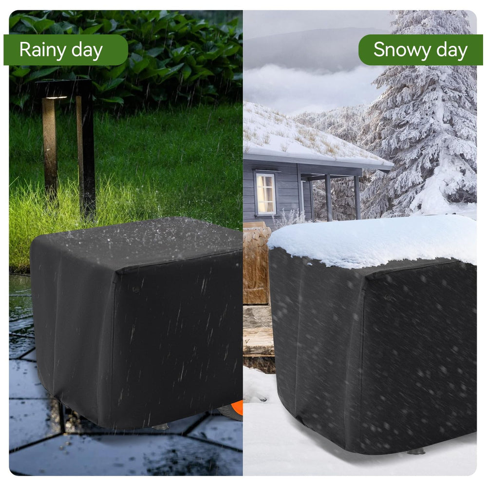 REHOYEE cover beside generator showing 38x28x30 size scale