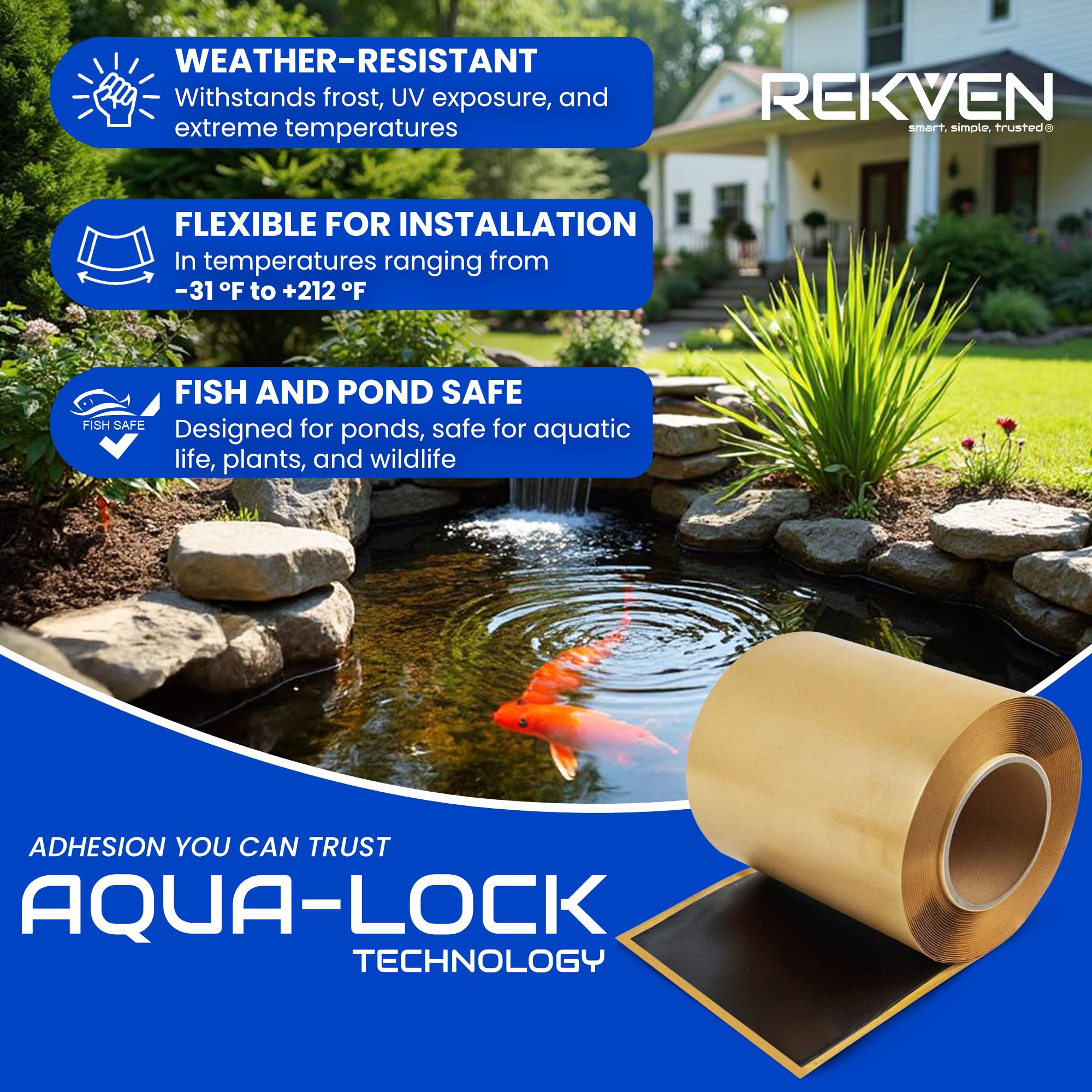 REKVEN application roller in hand ensuring air-free, compacted seam bond