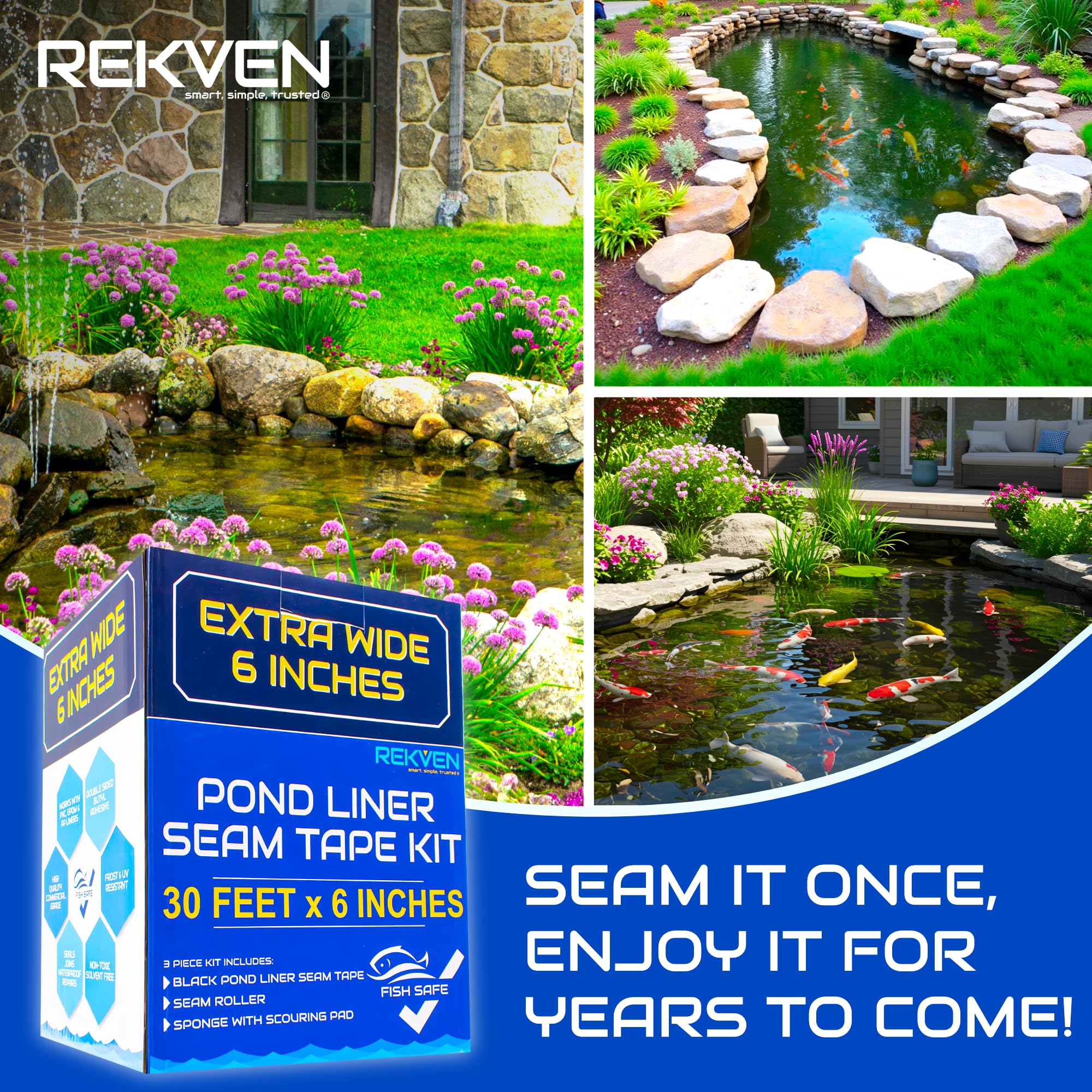 REKVEN label and specs closeup showing product details and ISO certification