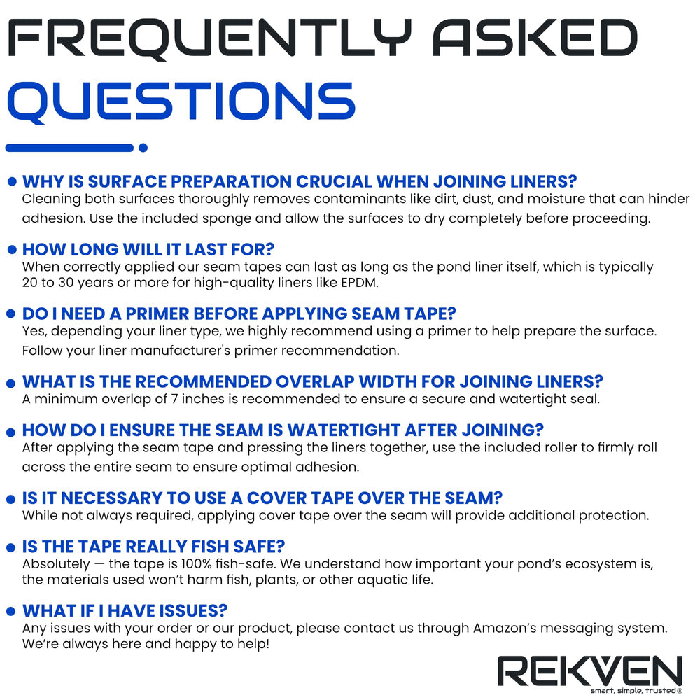 REKVEN lifestyle backyard pond repair showing discreet, watertight seam