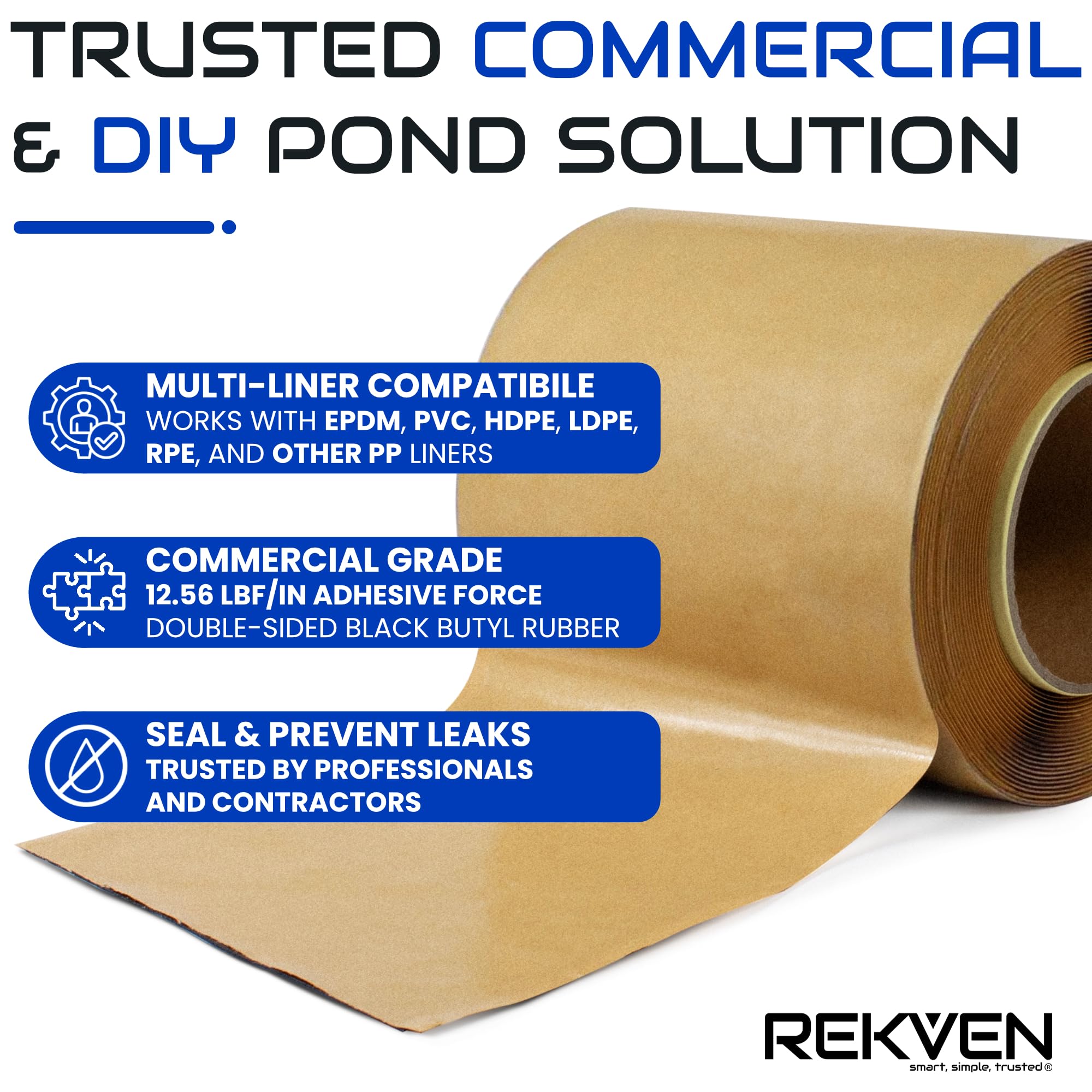 REKVEN prep sponge cleaning pond liner surface for stronger tape adhesion