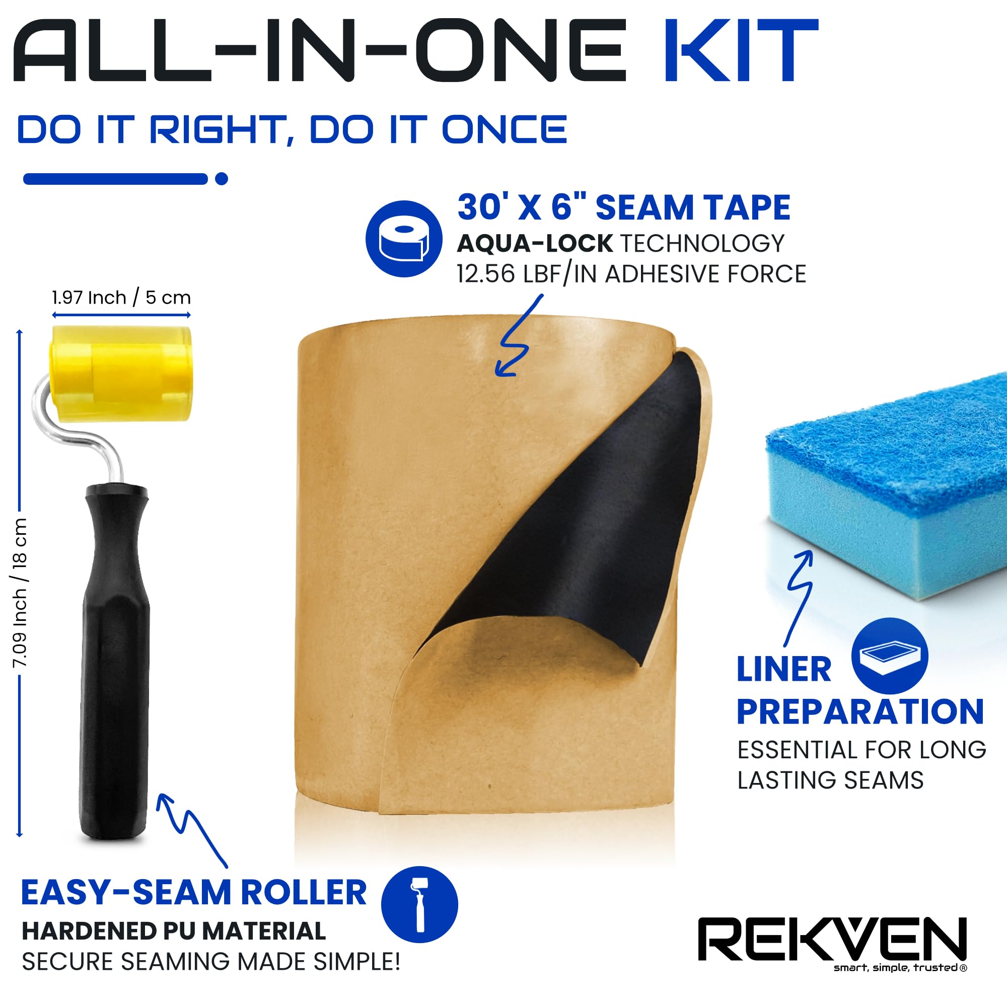 REKVEN sealed seam after application showing flat joint and reduced ridge