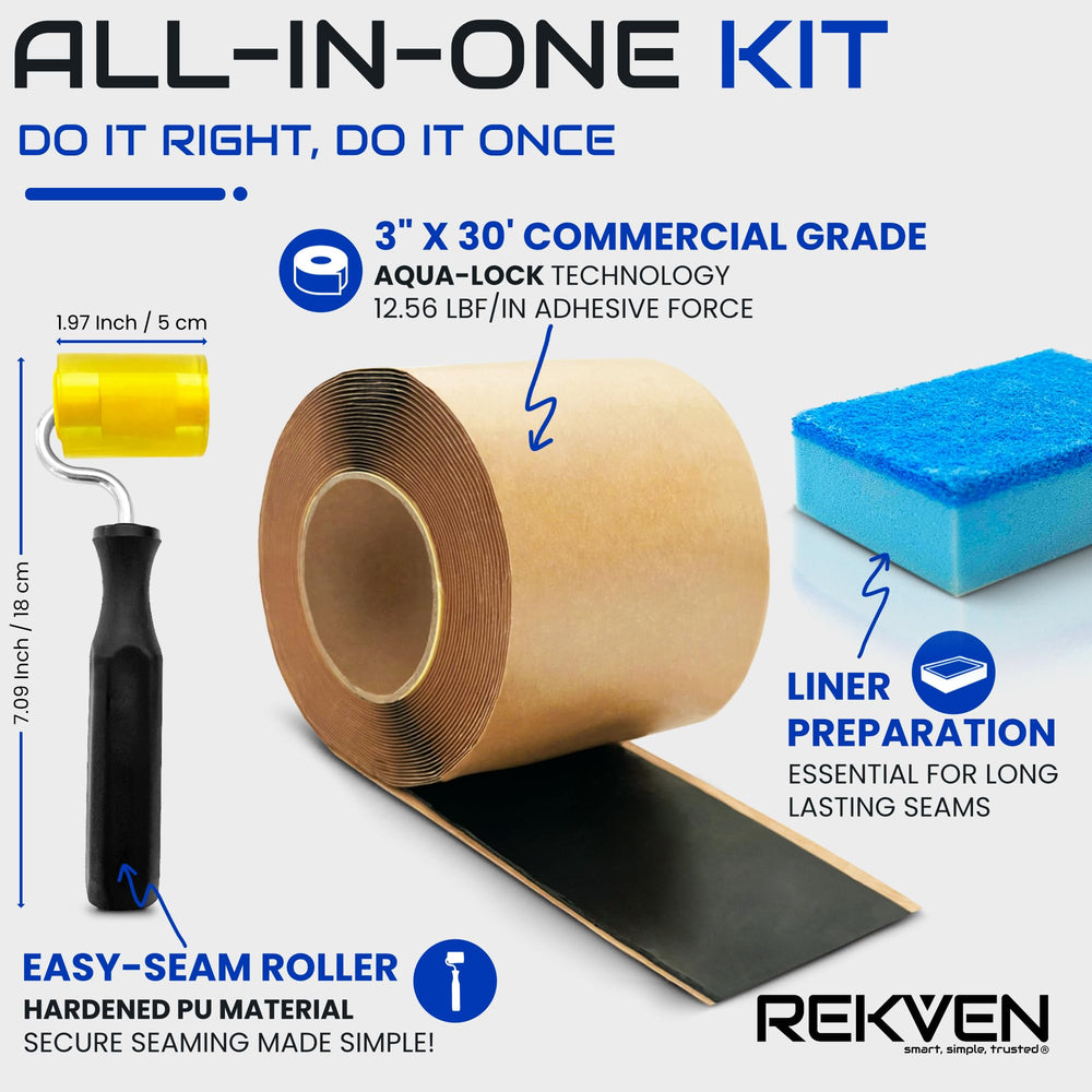 REKVEN seam cross-section straight on illustrating watertight bond performance