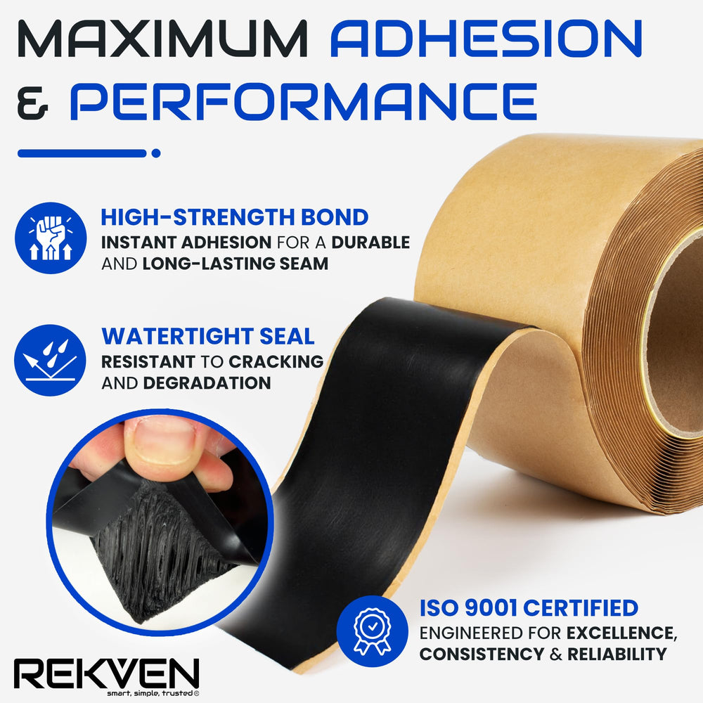 REKVEN tape close-up texture highlighting flexible butyl for durable sealing