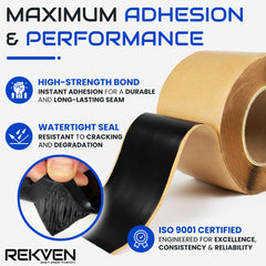 REKVEN tape close-up texture highlighting flexible butyl for durable sealing