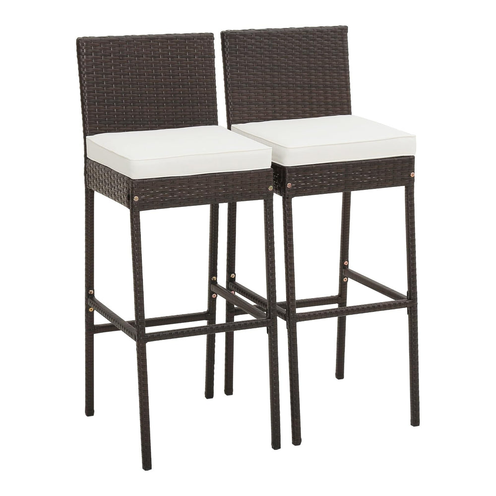 RELAX4LIFE front view showing mix brown rattan and comfortable design benefit: welcoming seating