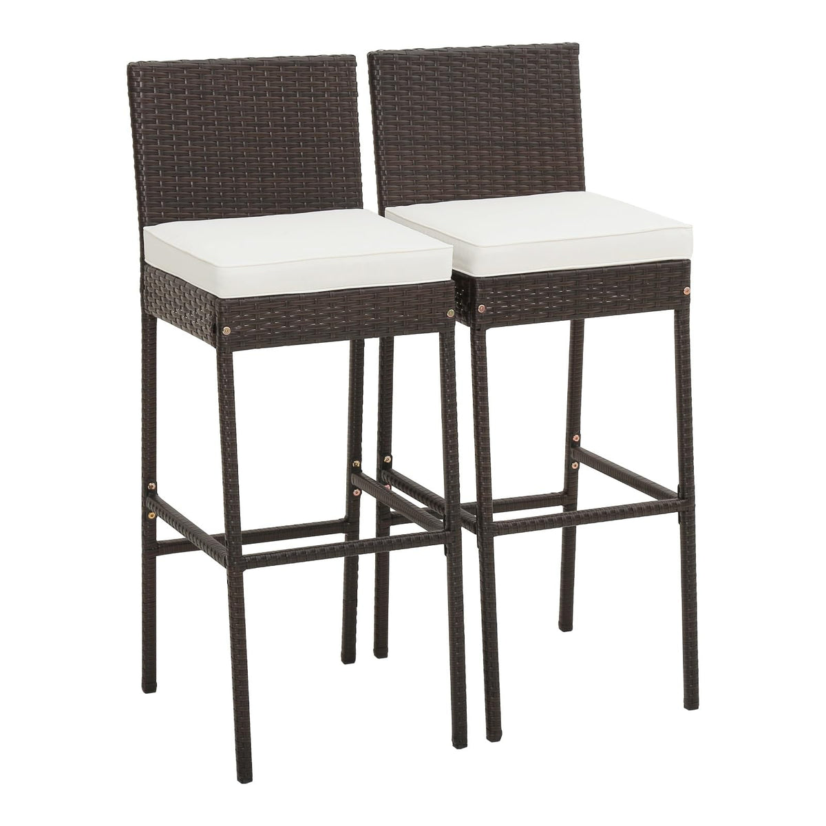 RELAX4LIFE front view showing mix brown rattan and comfortable design benefit: welcoming seating