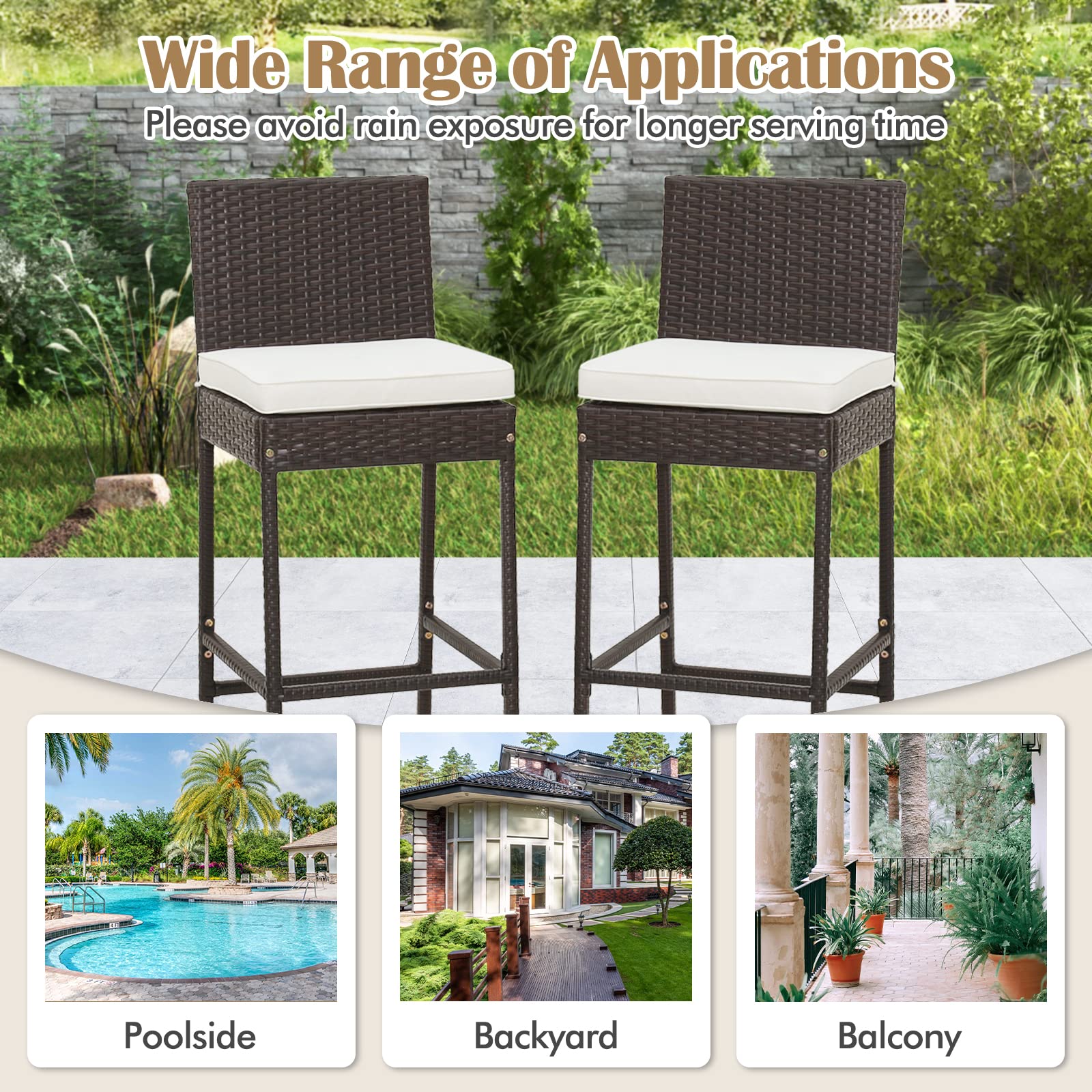 RELAX4LIFE stools next to counter showing 30-inch seat height for counter compatibility