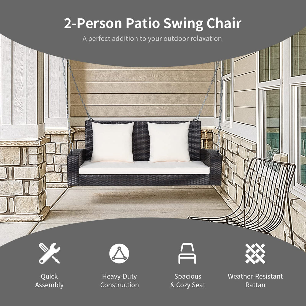 RELAX4LIFE side profile of swing showing seat depth and frame stability