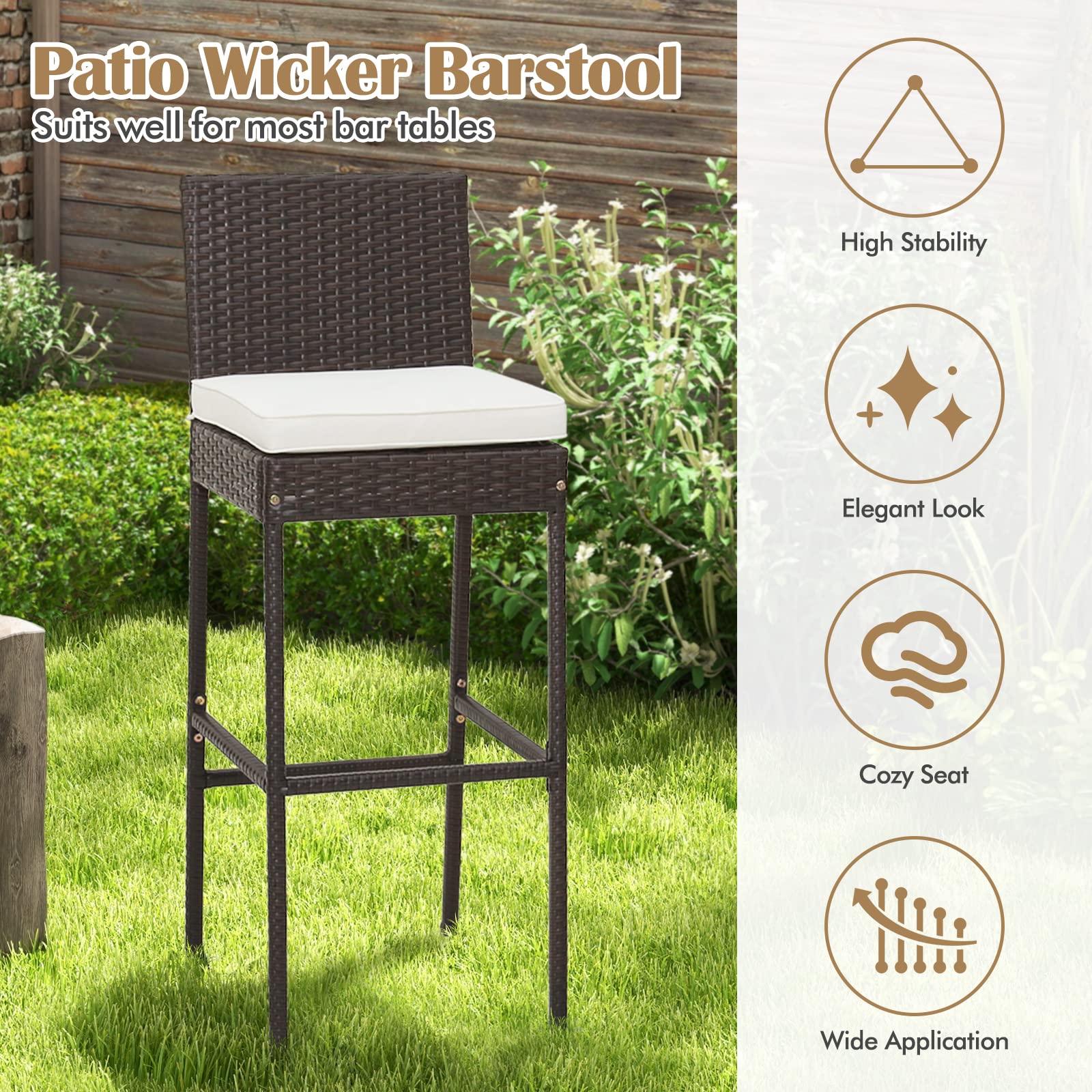 RELAX4LIFE stools styled on a patio showing attractive outdoor ambiance and practical use