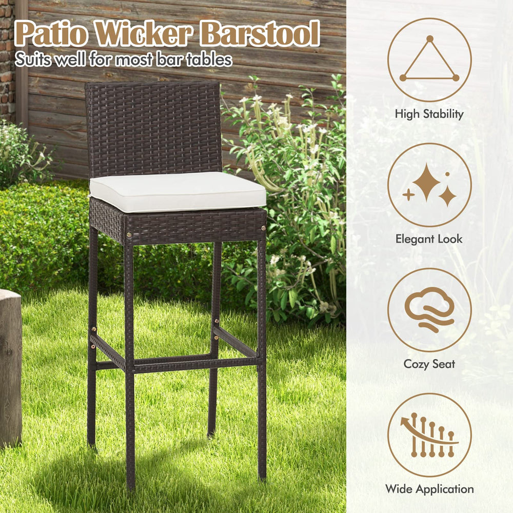 RELAX4LIFE stools styled on a patio showing attractive outdoor ambiance and practical use