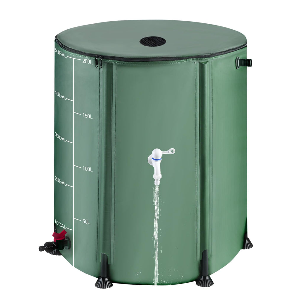 RELEDESA front view showing full 53-gallon capacity and portability benefit