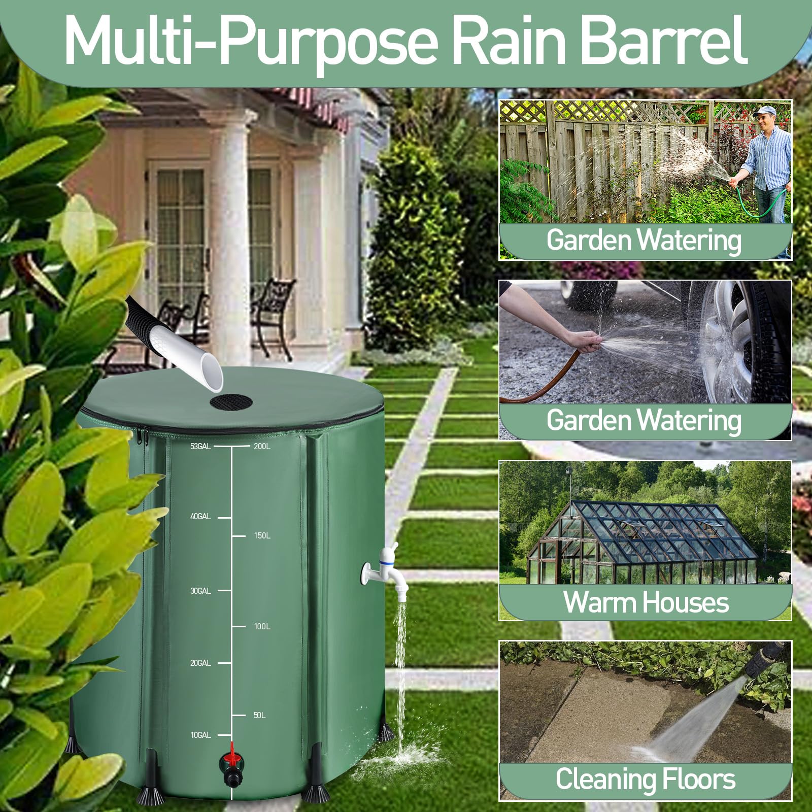 RELEDESA in garden being used with hose to water plants and save tap water