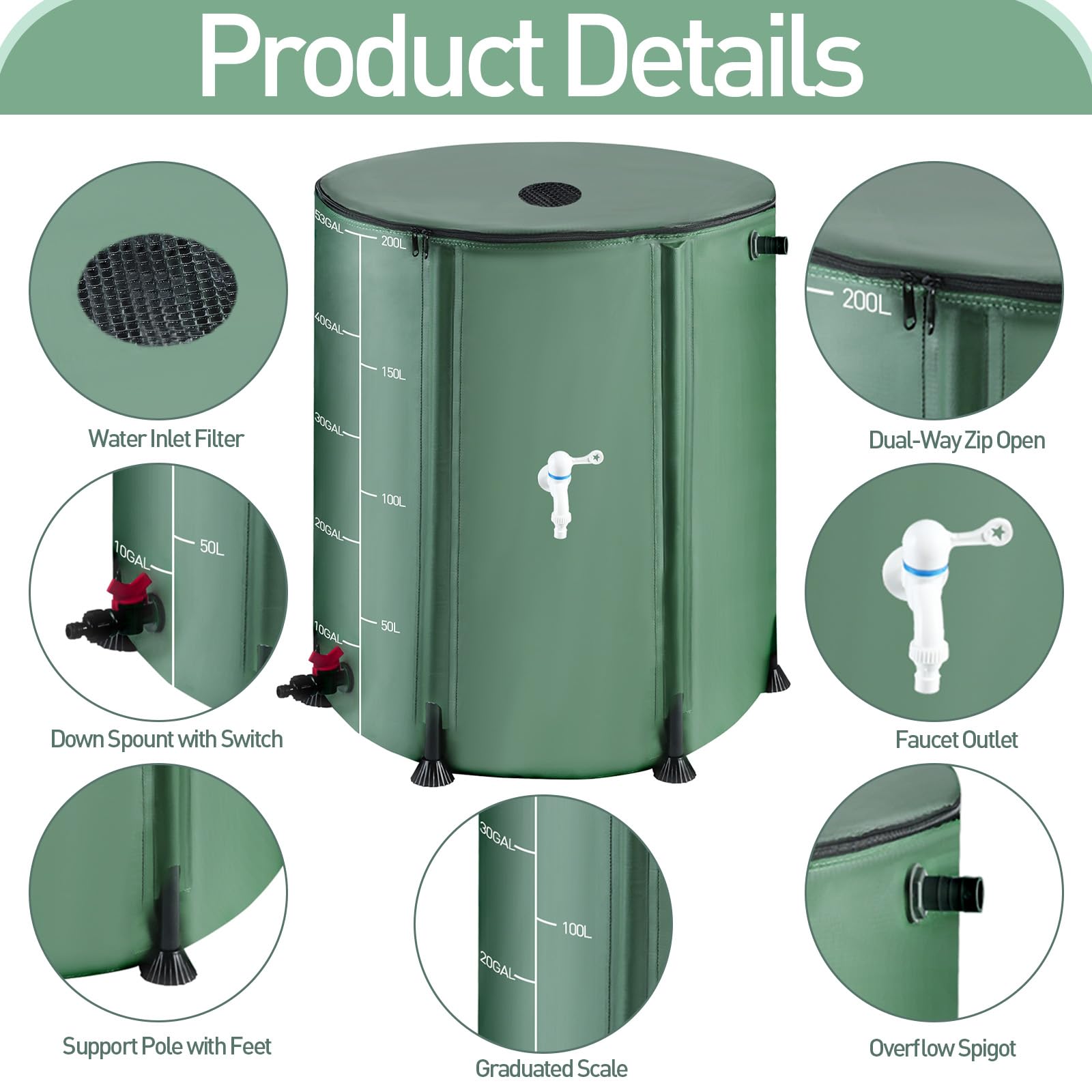 RELEDESA spigot and overflow ports with seals offering leak-free dispensing