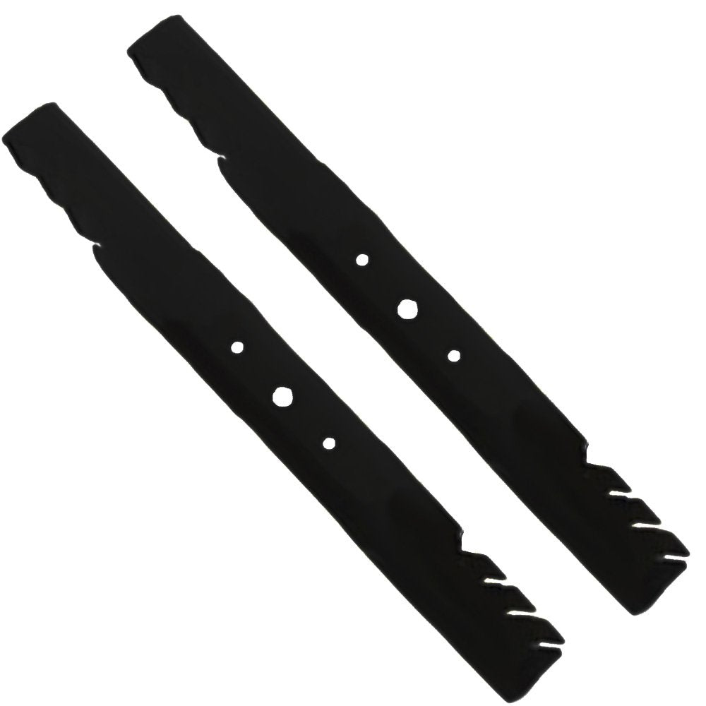 Reliable Aftermarket Parts front view of mulching blades showing fit and shape benefit