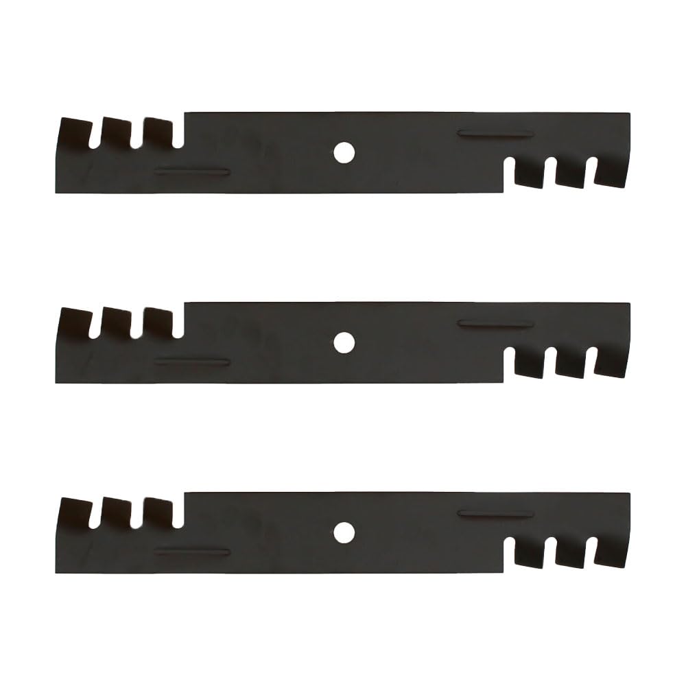 Reliable Aftermarket Parts blade next to measuring tape showing 17-7/8" length and 3" width for accurate fitment