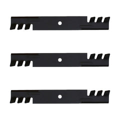 Reliable Aftermarket Parts front view of three Gator blades showing fit and finish, improving replacement confidence