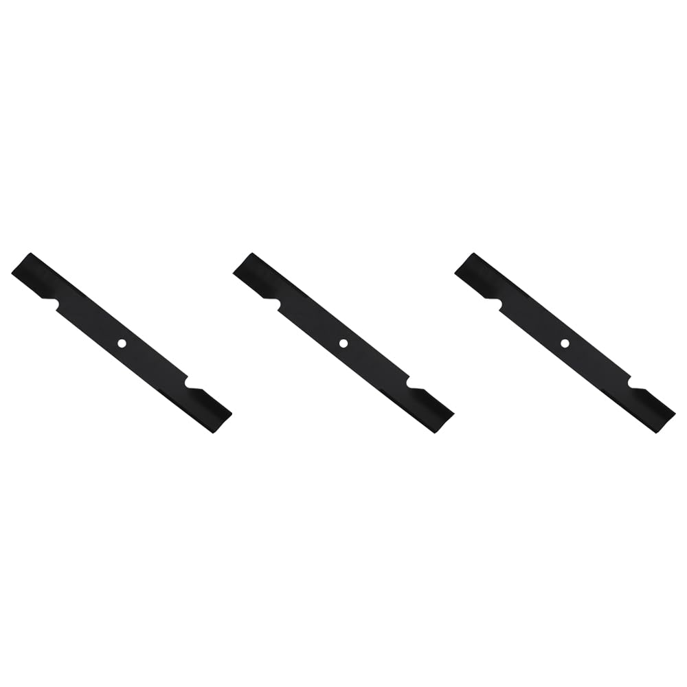 Reliable Aftermarket Parts blades installed on mower deck improving cut consistency across 61"