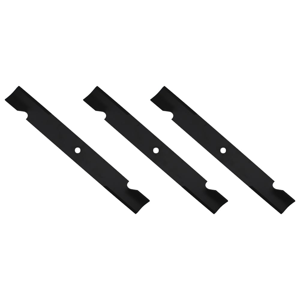 Reliable Aftermarket Parts set of three blades laid flat showing consistent profile for balanced performance