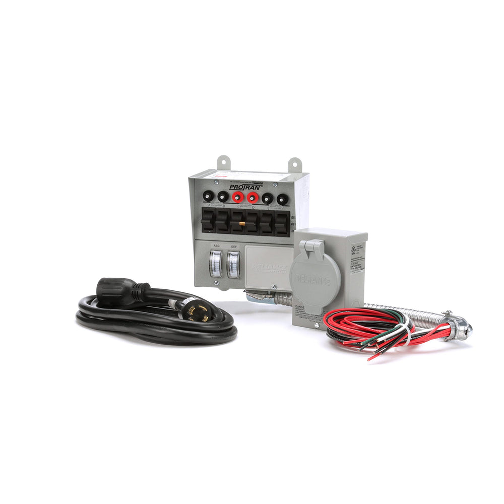 Reliance Controls front panel view showing transfer switch and meter for safe power control