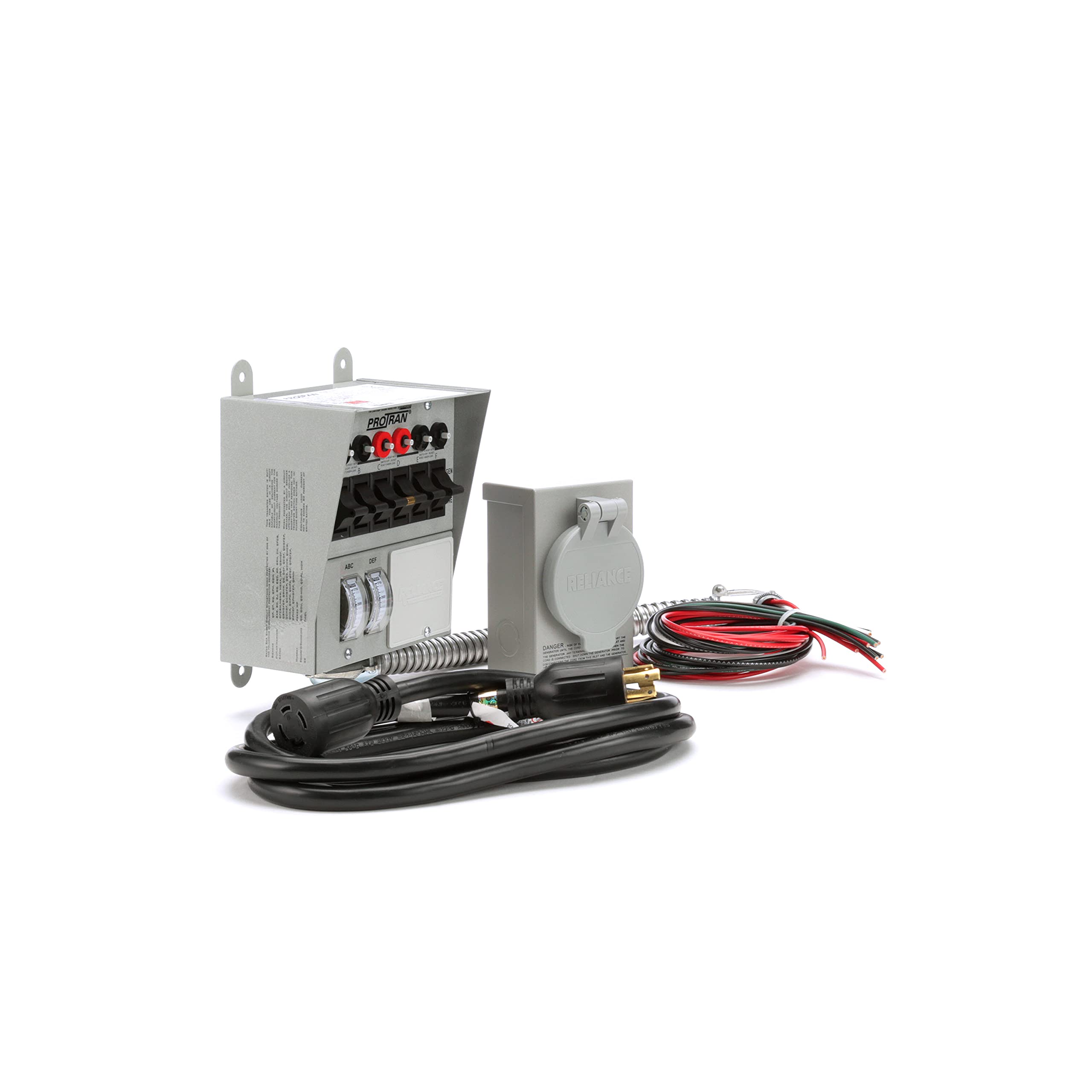 Reliance Controls transfer switch installed with generator showing quick emergency power benefit