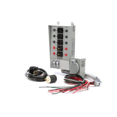 Reliance Controls front panel view showing ports and switch, ensures safe generator connection