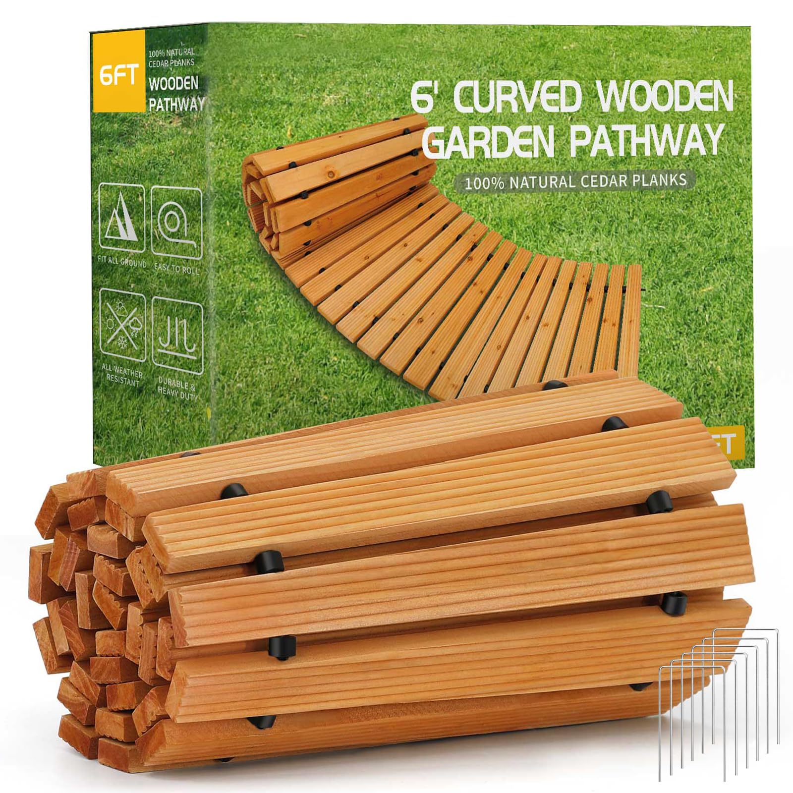 RELIANCER front view of 6ft cedar pathway, creating instant garden access