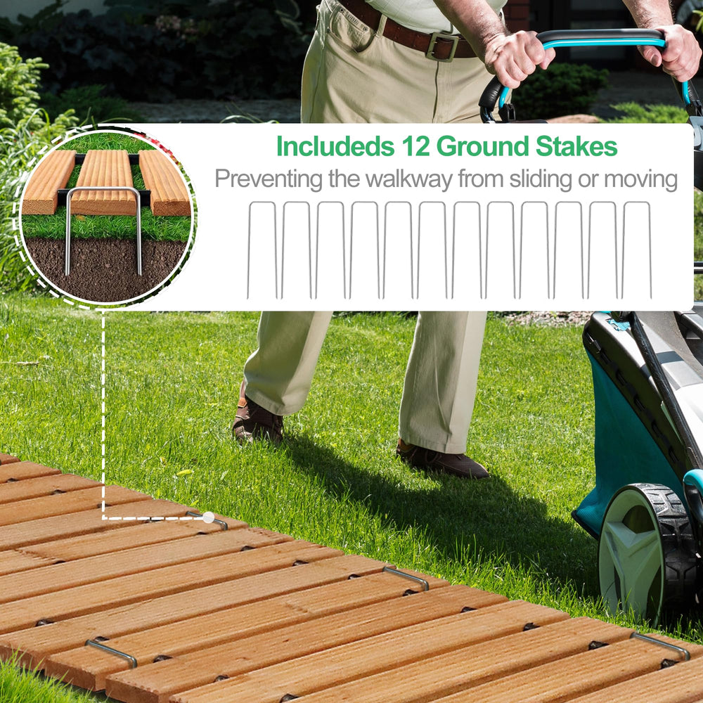 RELIANCER rolled-up cedar mat being carried for easy transport