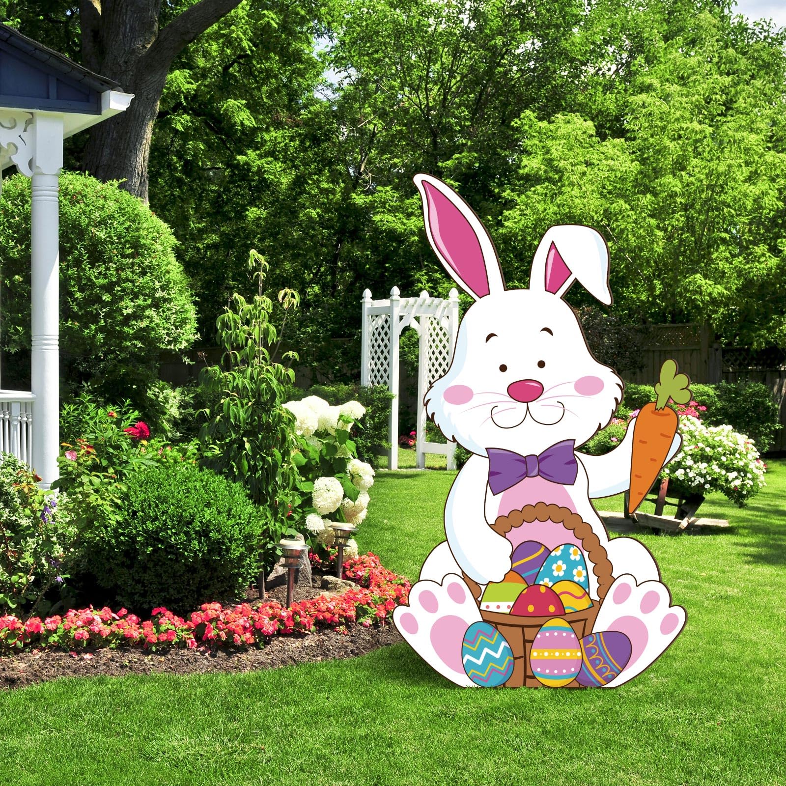 ReliThick on porch staged to create festive Easter curb appeal