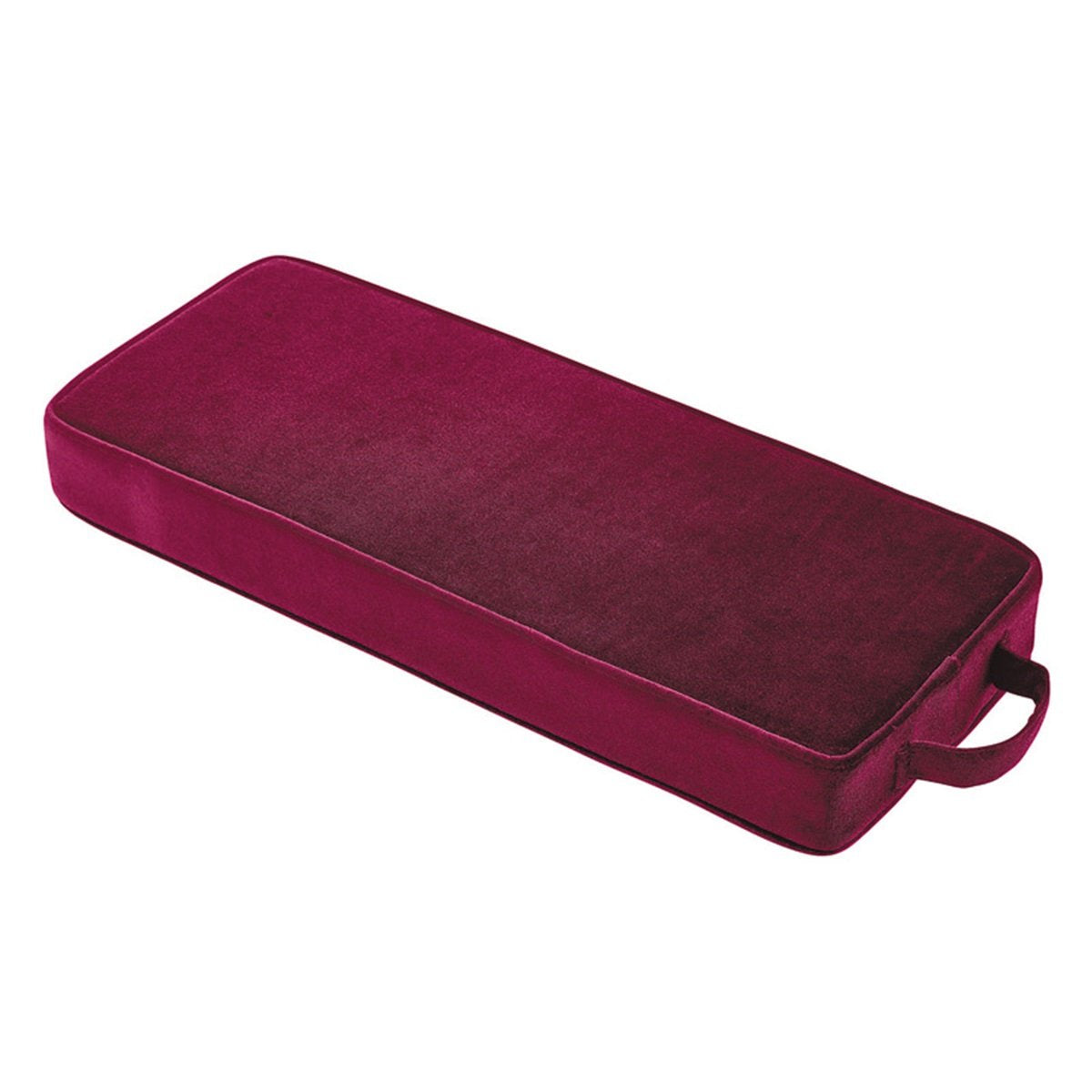 Religious Gifts kneeler pad front view showing burgundy microfiber and supportive foam