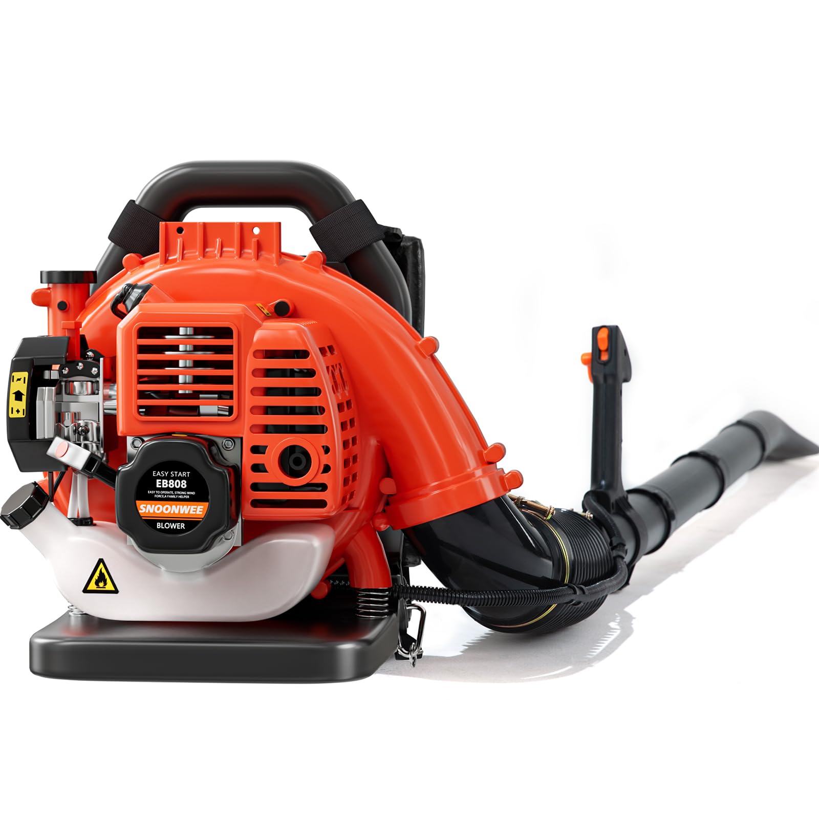 Relxxon front packaging view showing bright orange blower and key features for quick identification