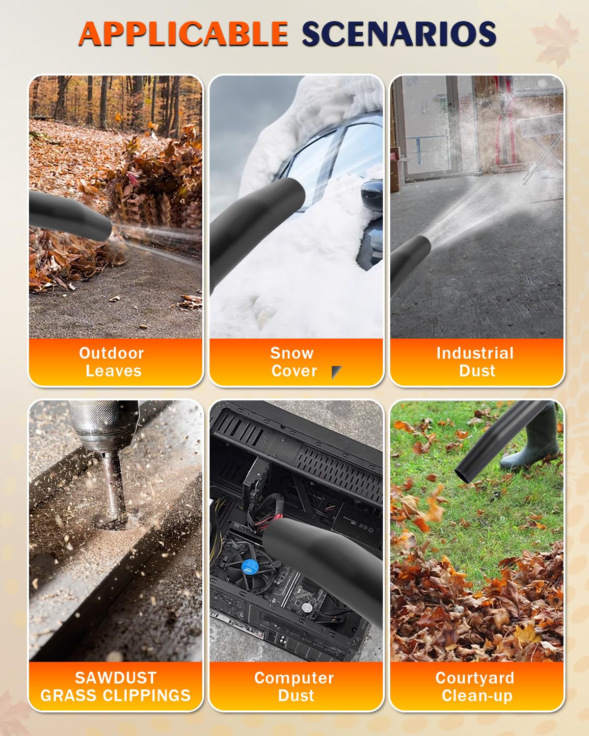 Relxxon in garage clearing sawdust and debris for faster cleanup